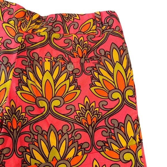 Mossimo Stretch Size 8 Coral/Green/Yellow Print Shorts NWOT Cotton-Spandex - Picture 3 of 4